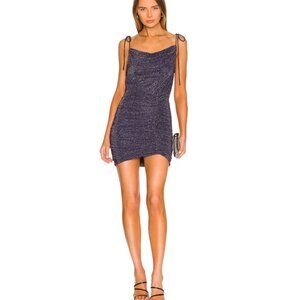 Free People X Revolve Poppy Shimmery Mini Dress in Midnight  NWOT Size S & XL